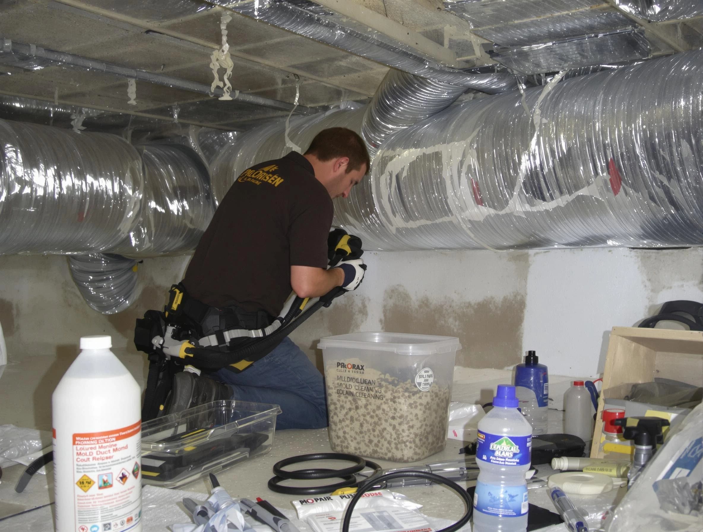 West View Air Duct Cleaning specialist performing professional mold removal from air ducts in West View