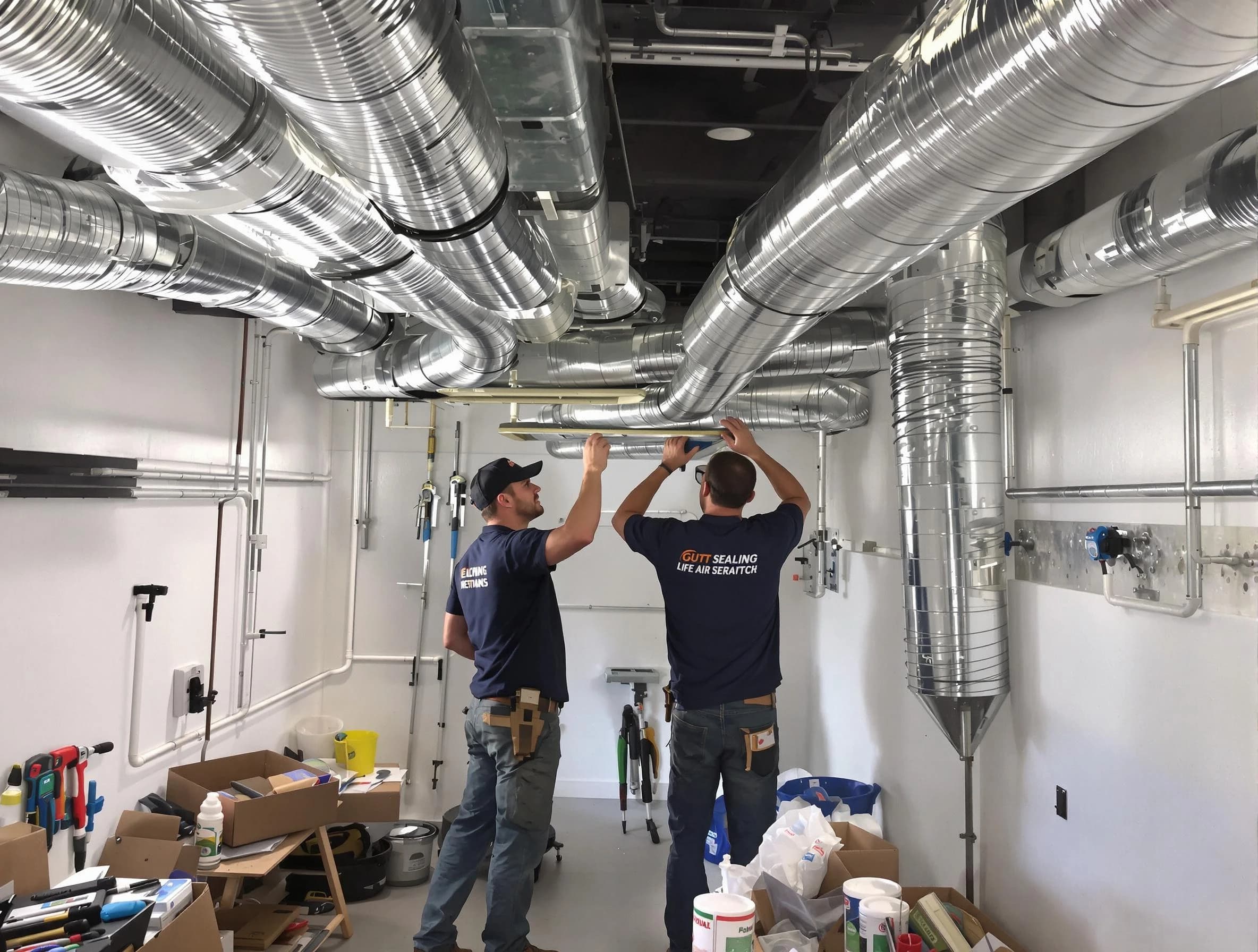 West View Air Duct Cleaning technician applying professional duct sealing solutions in West View
