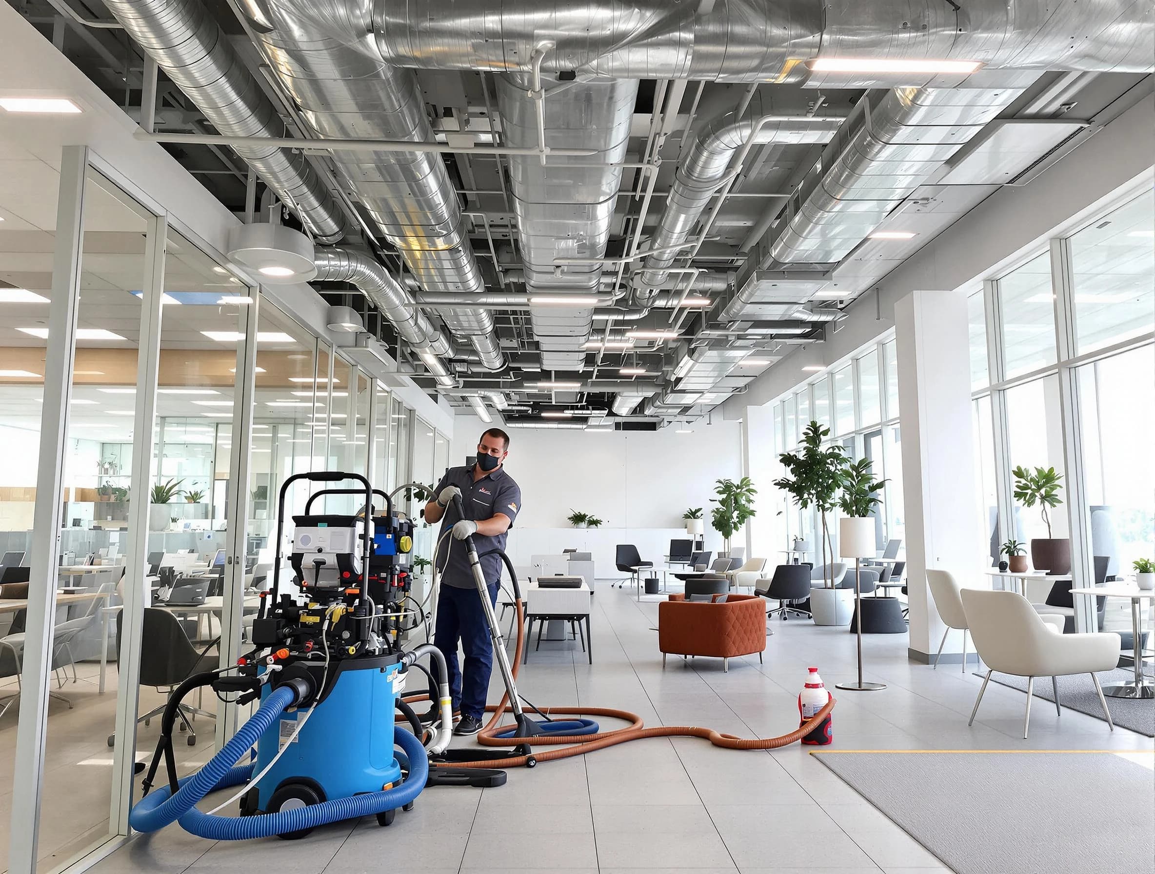 West View Air Duct Cleaning team conducting comprehensive commercial duct cleaning at a business location in West View