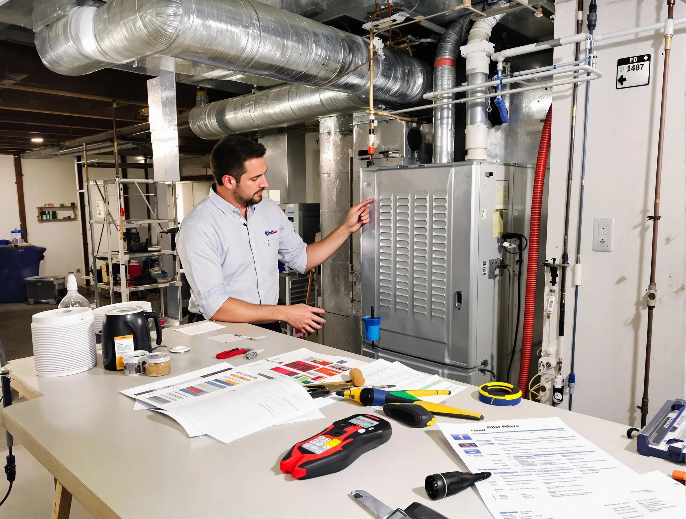 West View Air Duct Cleaning inspector conducting detailed filter system evaluation using professional diagnostic tools in West View