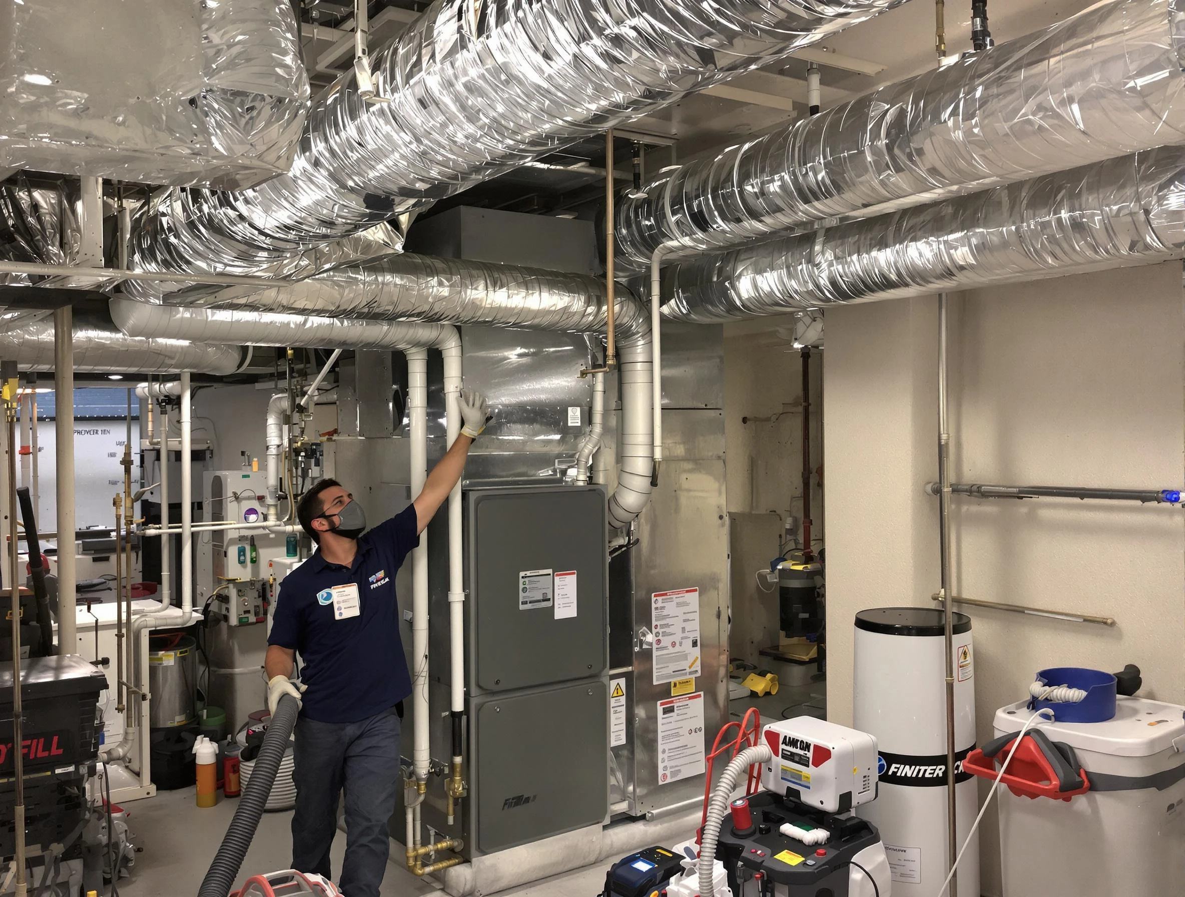 West View Air Duct Cleaning specialist performing thorough furnace duct cleaning in a West View residence