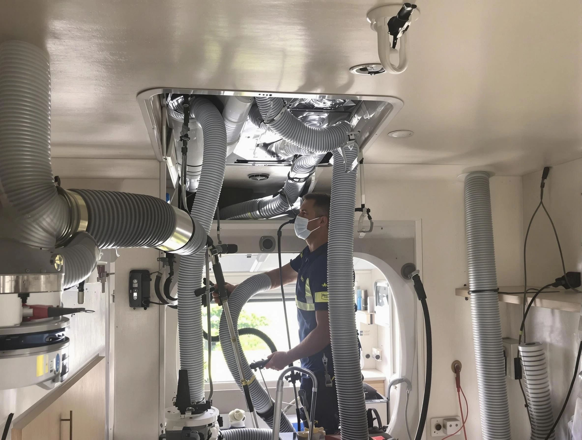 West View Air Duct Cleaning specialist performing precise mobile home duct cleaning in West View
