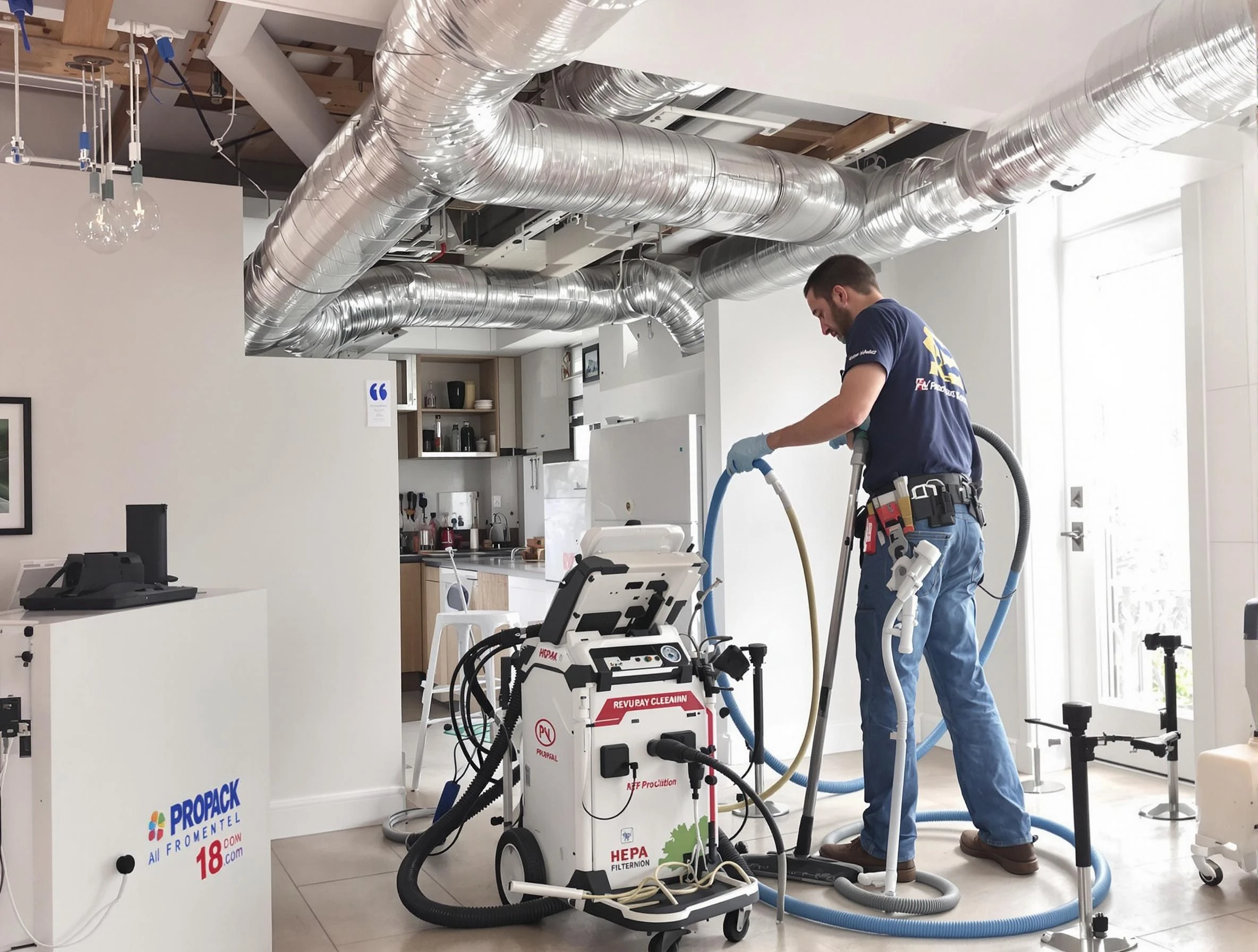 West View Air Duct Cleaning technician performing advanced pure duct cleaning with specialized equipment in West View